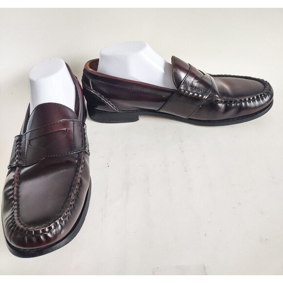 Russell Moccasin Co Red Leather Classic Penny Loafers Size 13 EE Wide Burgundy - Picture 7 of 11